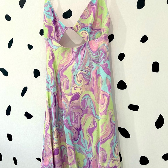 Zara SMALL Women's Purple, Yellow, Blue, Green Dress - Picture 7 of 7